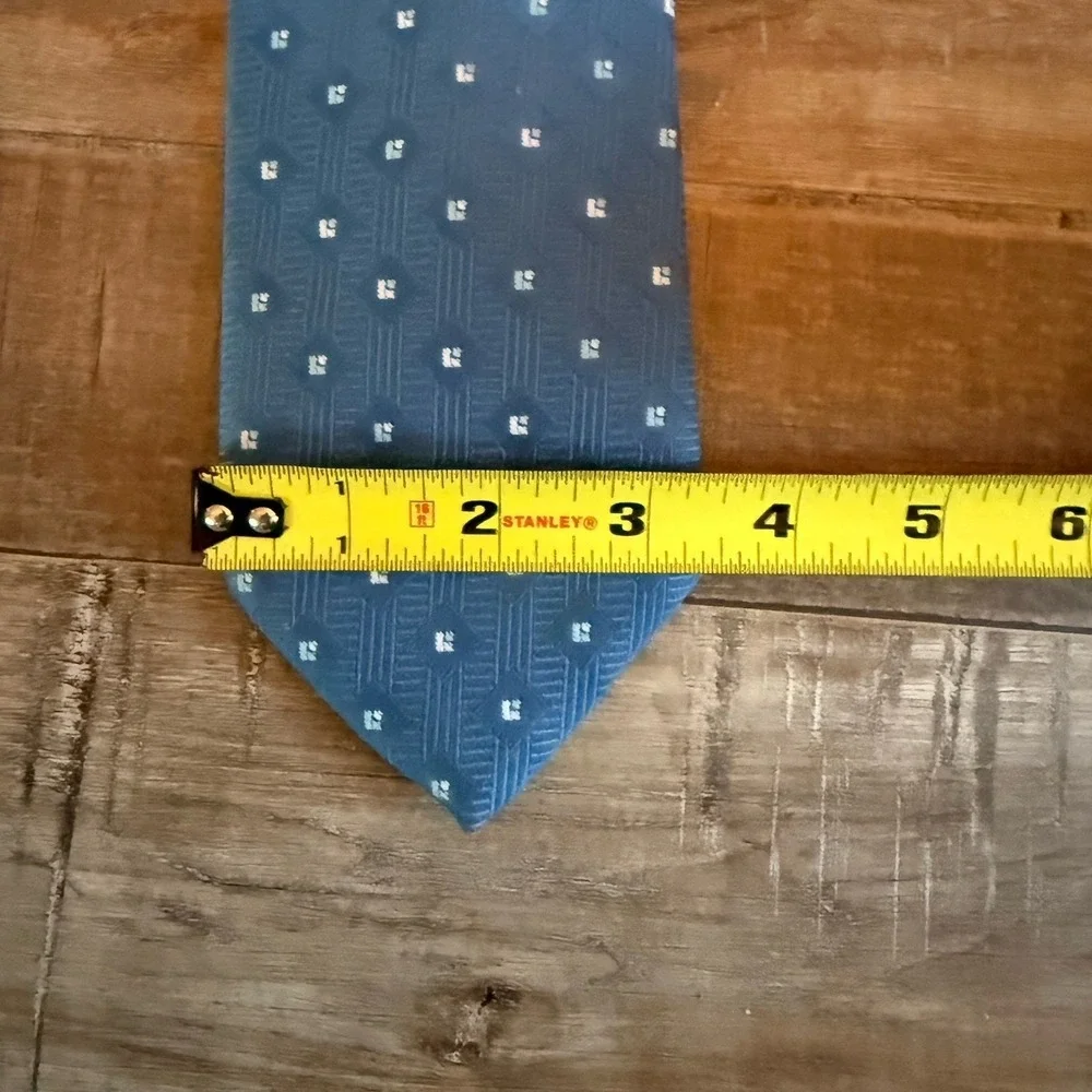 Blue Light Blue Geometric Woven Men's Tie 100% Polyester Classic 57-60